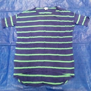 Lularoe Striped  Shirt - Navy and Green